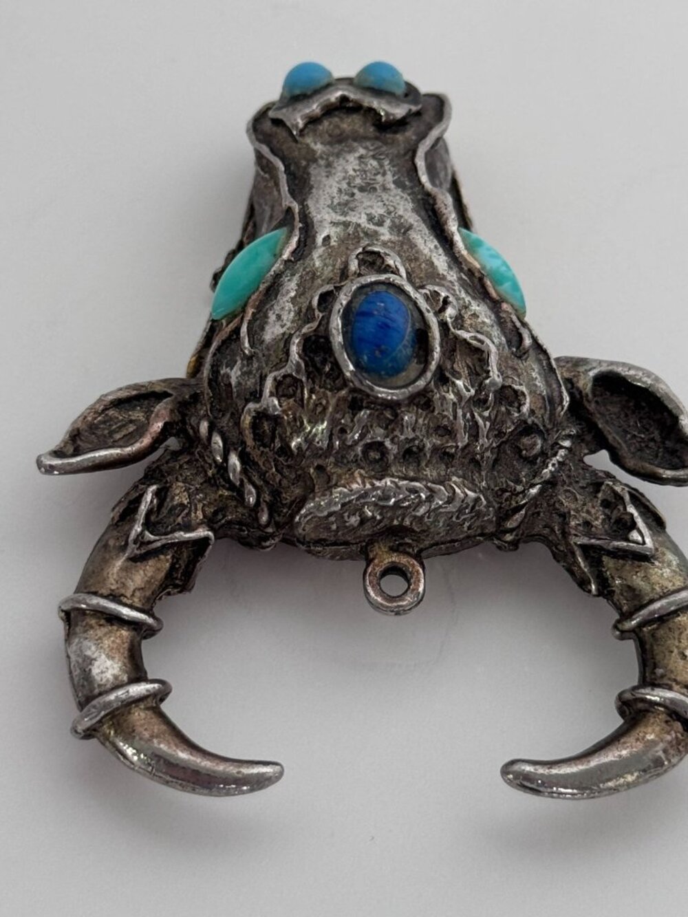 Bull Head Pendant Silver Tone Taurus Boho Mid Century Jewelry Vintage Ox Skull - Picture 6 of 11